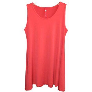 IC By Connie K Collection Salmon Long Tunic Tank Top Womens Size S Basic Capsule
